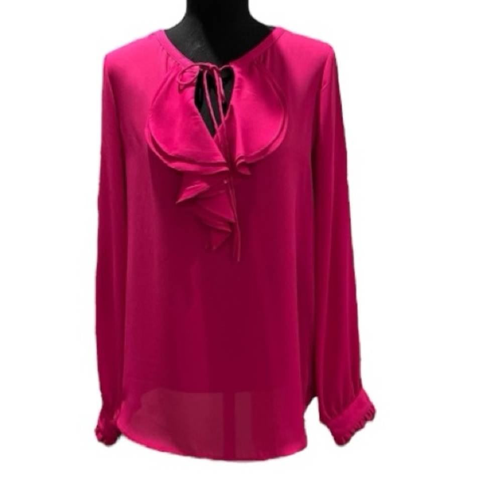 KARL LAGERFELD PARIS FUSHIA BLOUSE‎ SIZE MEDIUM